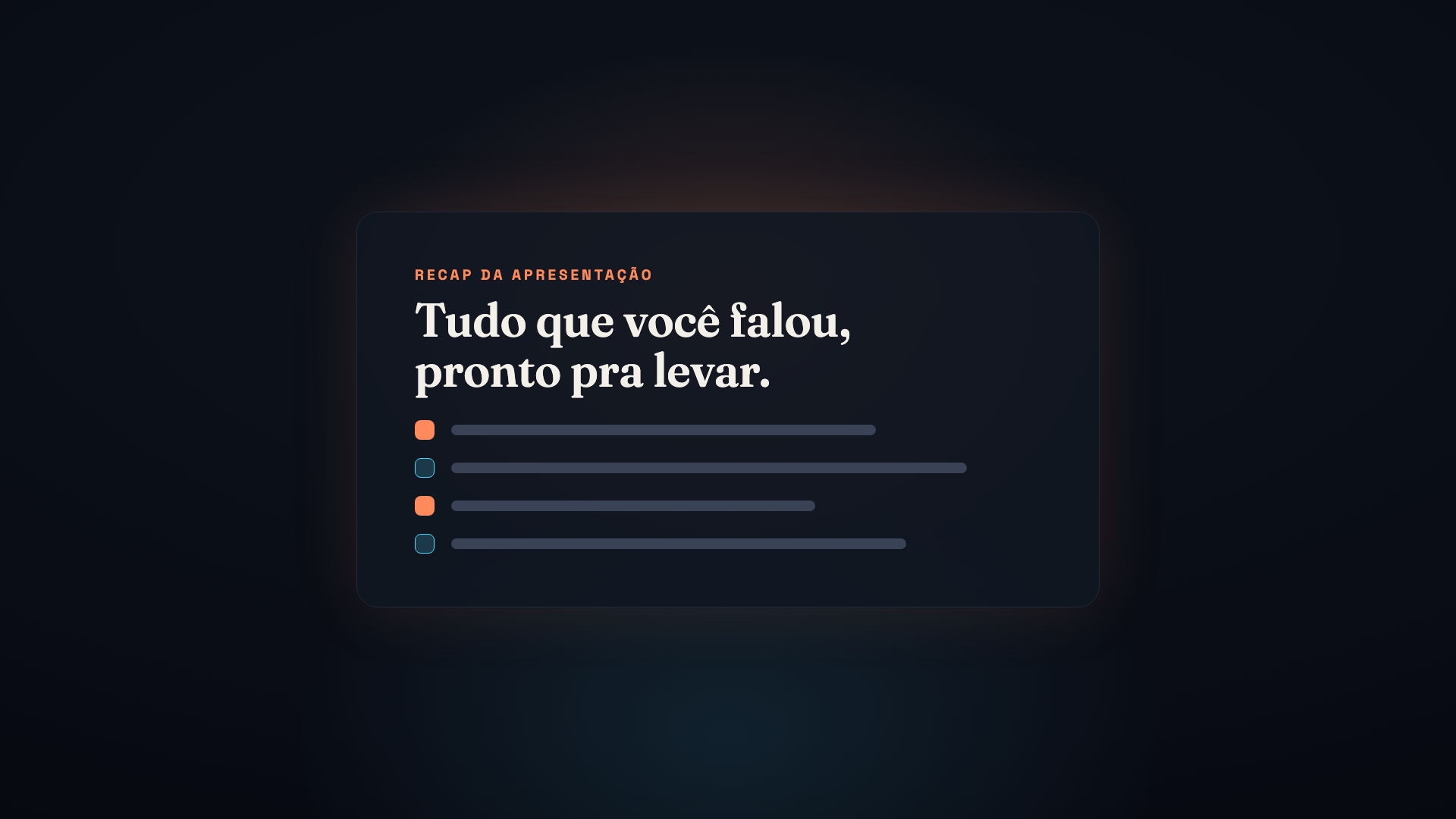 Tela de recap gerada ao fim da sessão