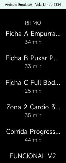 Tela de execução do app Ritmo